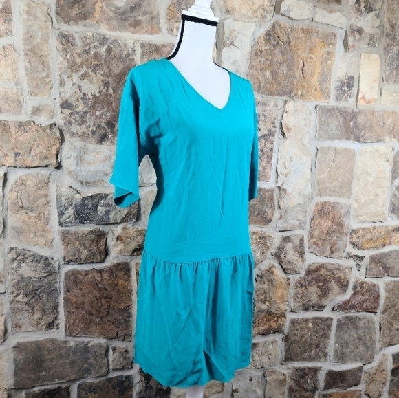 Nwt Eileen Fisher XS Crepe Drop Waist Dress - Picture 4 of 8